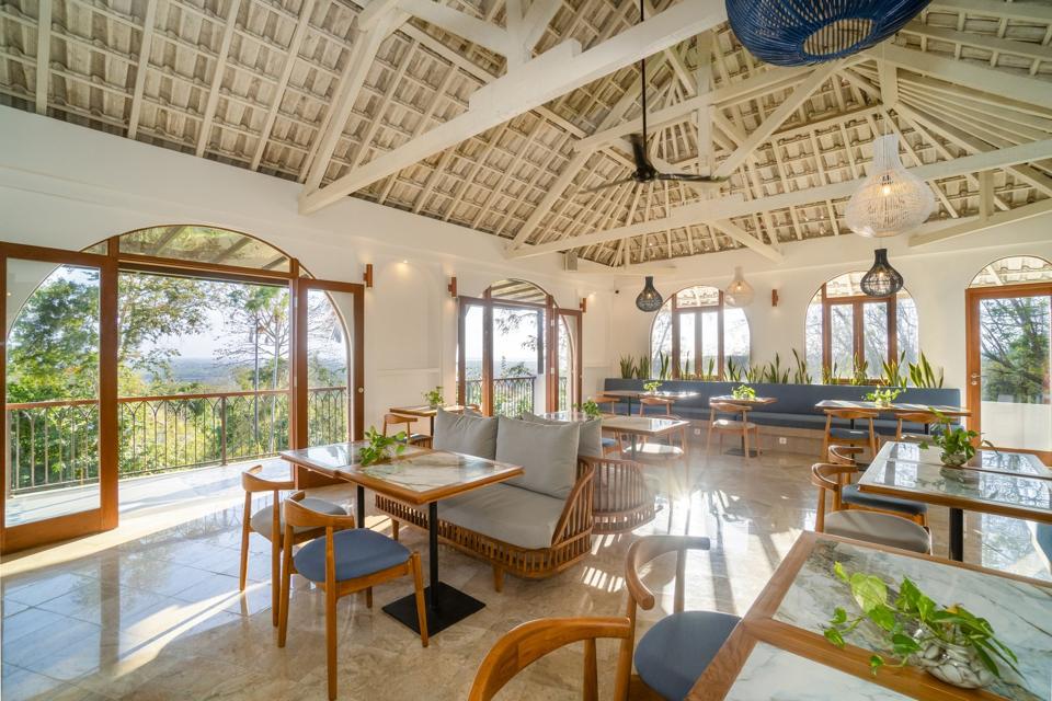 Café seating by the windows
