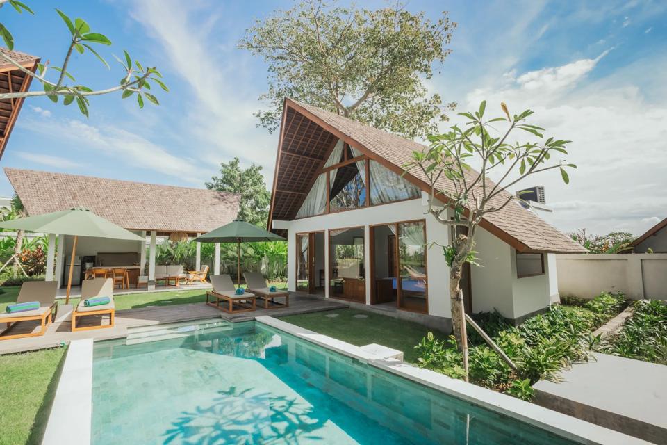 Pool and garden of a villa