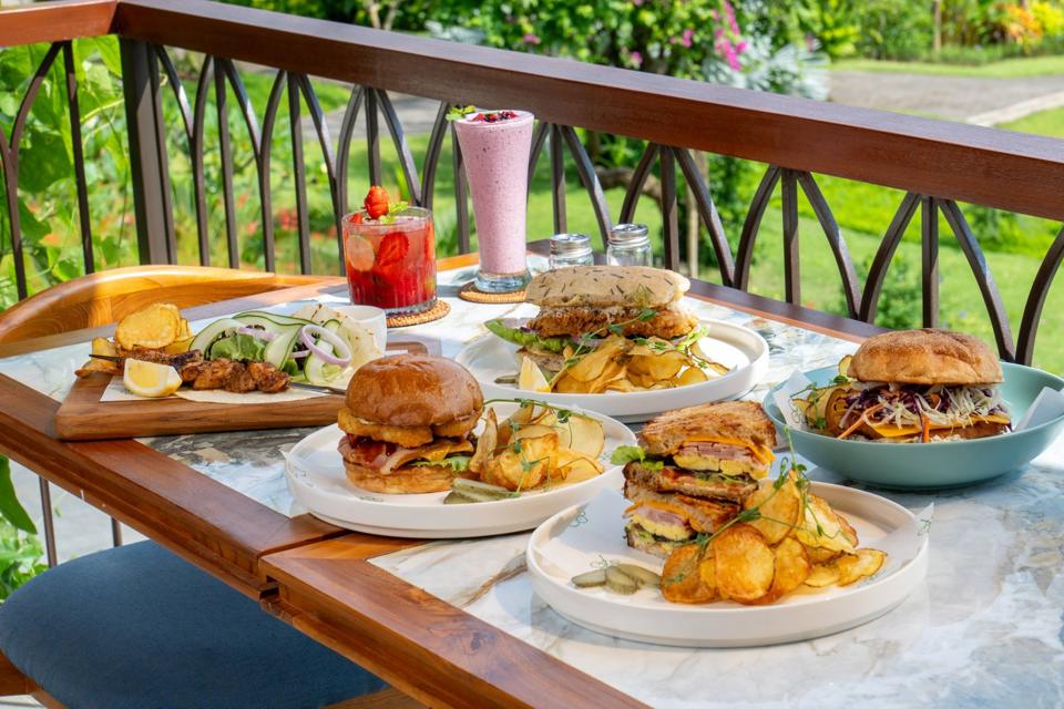 Brunch plates on the terrace